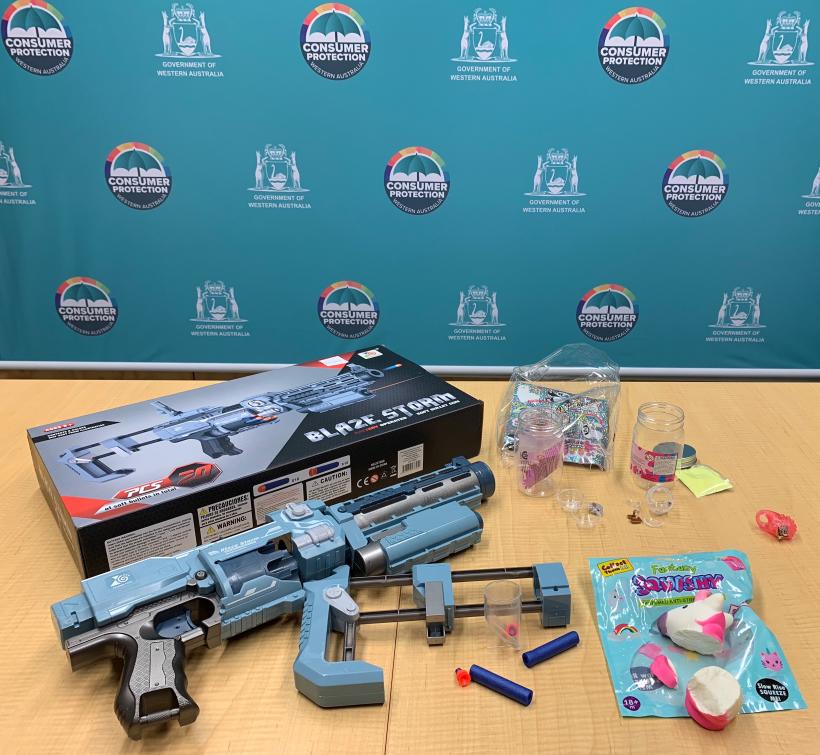 Products from Perth Royal Showbags identified by Consumer Protection as child safety risks