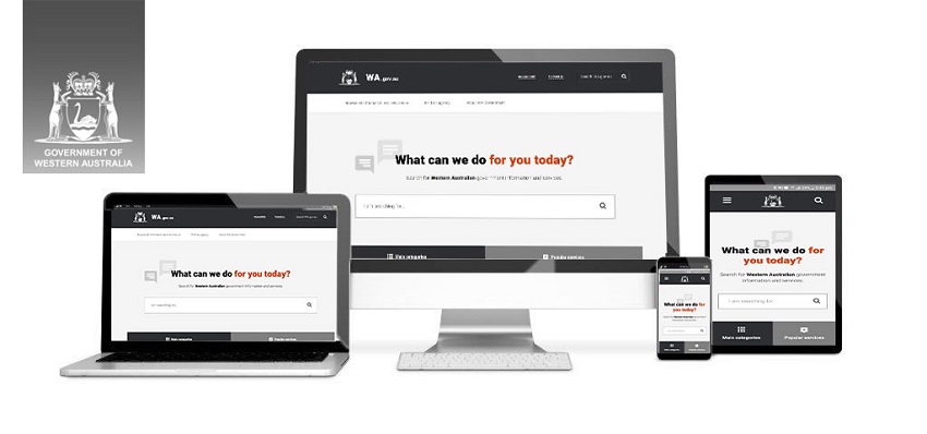 WA.gov.au homepage displayed on various devices