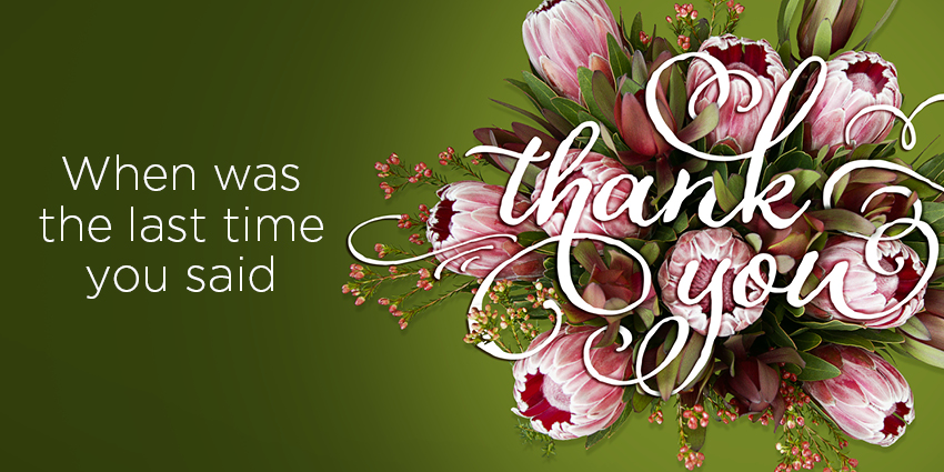 When was the last time you said thank you