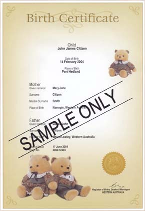 commemorative birth certificate - Bears