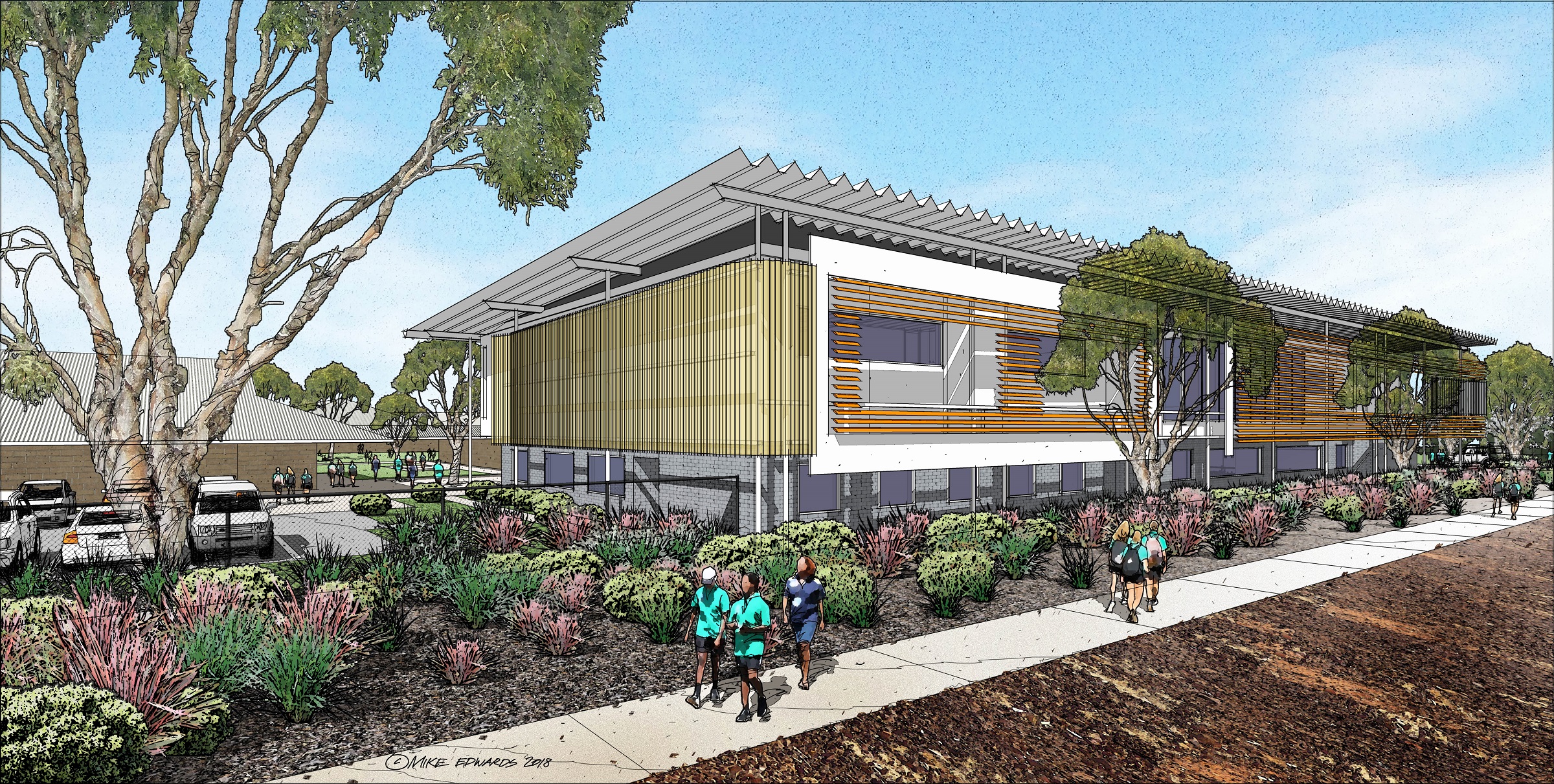 Mike Edwards' artis impression of Broome Senior High School 