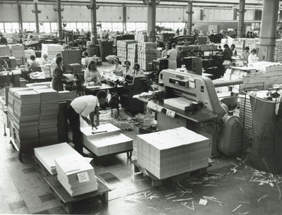 Image of the work area at the Wembley office.