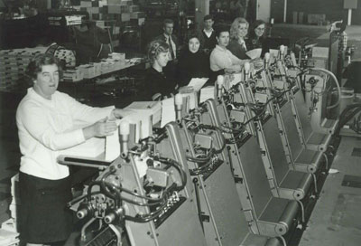 Photograph of female binding assistants
