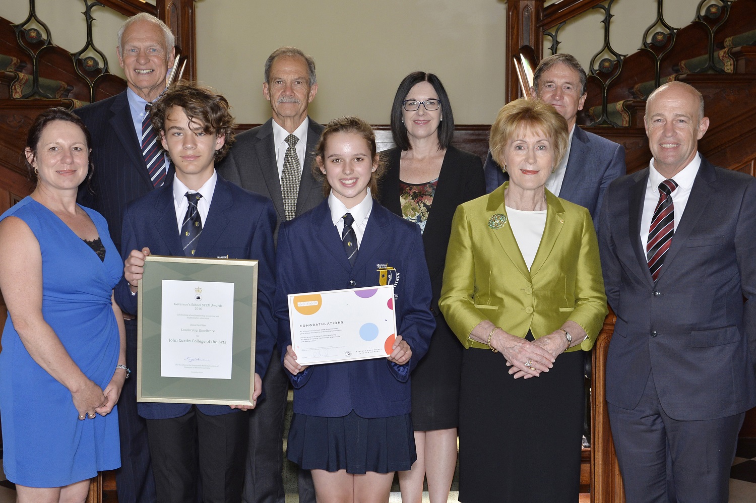 John Curtin receiving Governor School STEM award