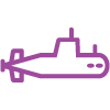 Purple outline of a submarine