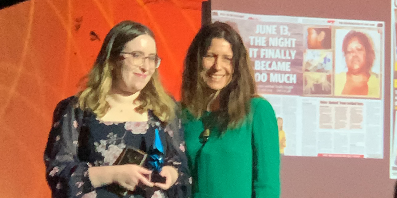 Annabel Hennessy with Commission Communications Officer Sarah Johnston