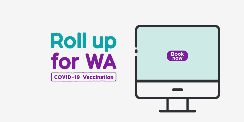 Image that says to Book your COVID-19 vaccination appointment online 