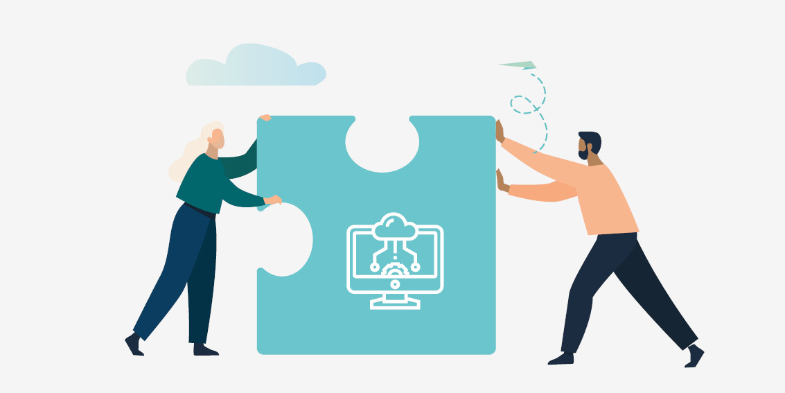 Graphic - people holding puzzle