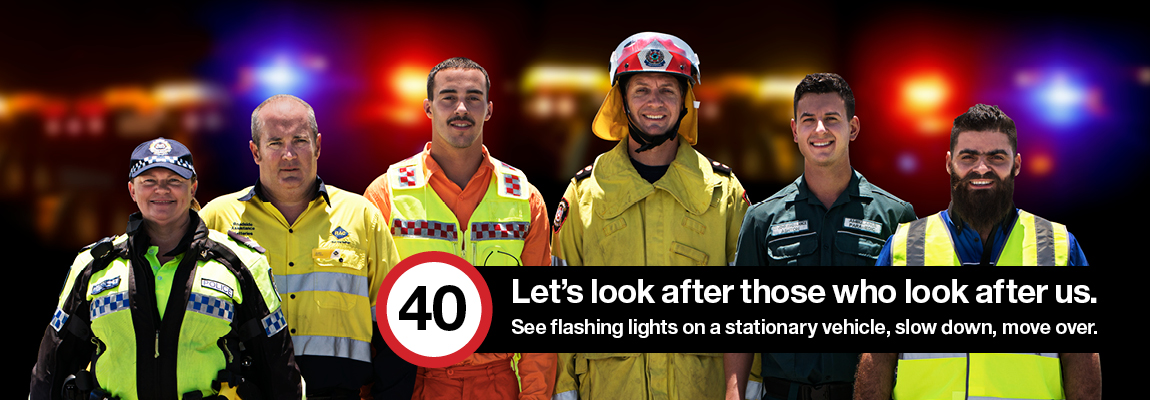 Let's look after those who look after us - see flashing lights on a stationary vehicle, slow down, move over