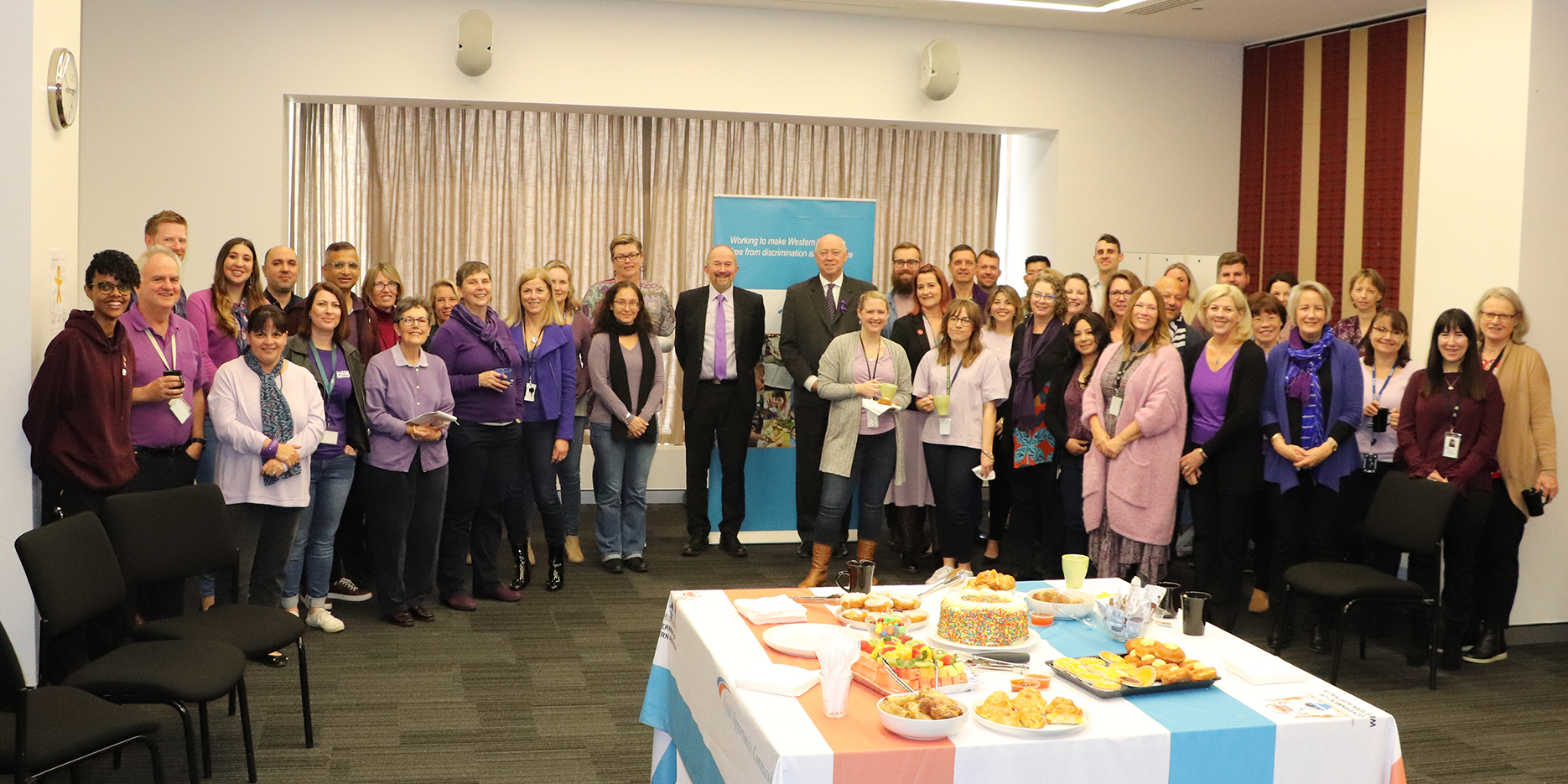Group shot of Wearing it Purple morning tea