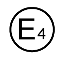A circle with an E and number 4 inside