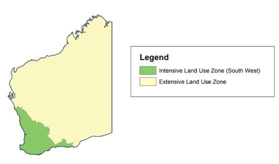 Map 1 – Extensive and intensive land use zones