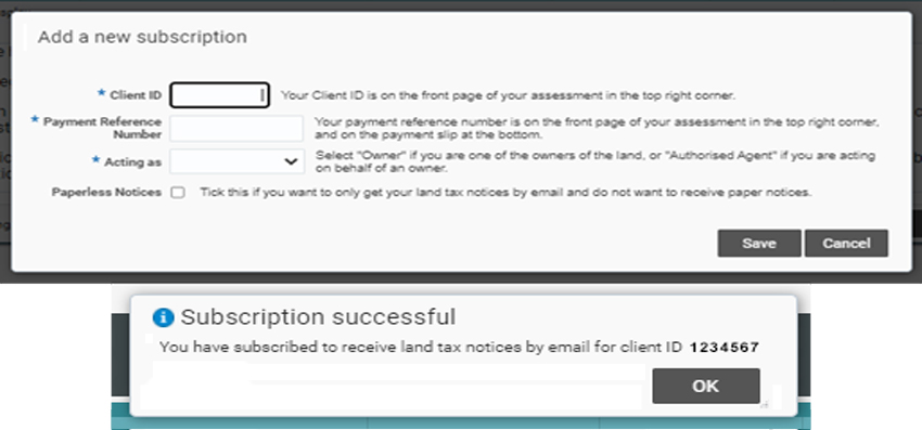 Subscribe to receive land tax notices by email
