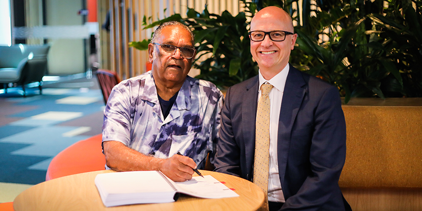 Signatory photo with NSAC Director Preston Thomas and Communities DG Mike Rowe 