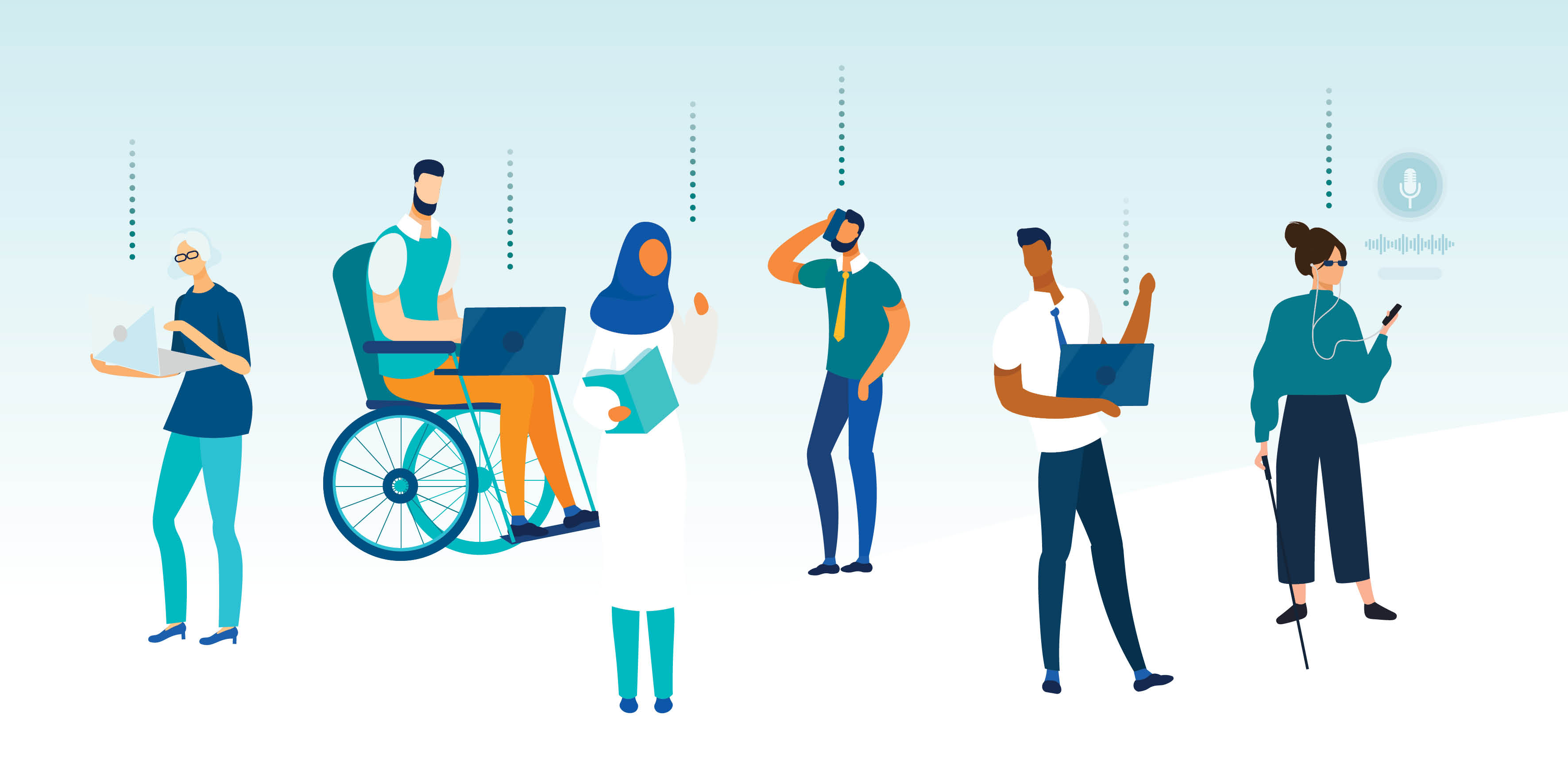 People working on electronic devices