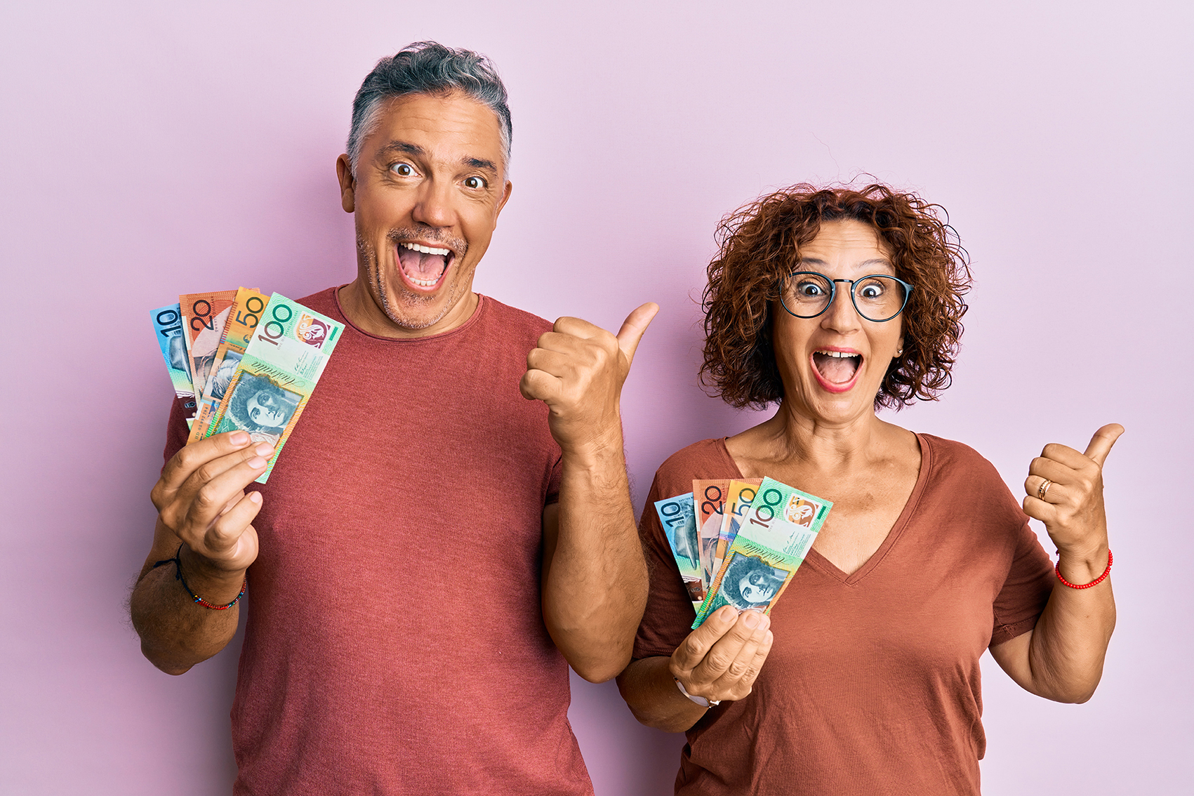 Couple with money in their hands
