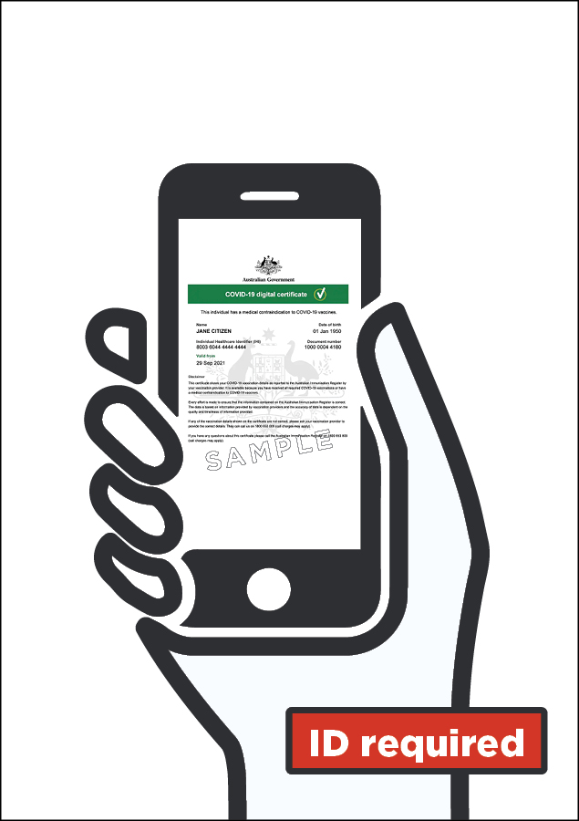 Image showing exmaple of medical exemption certificate on a mobile phone