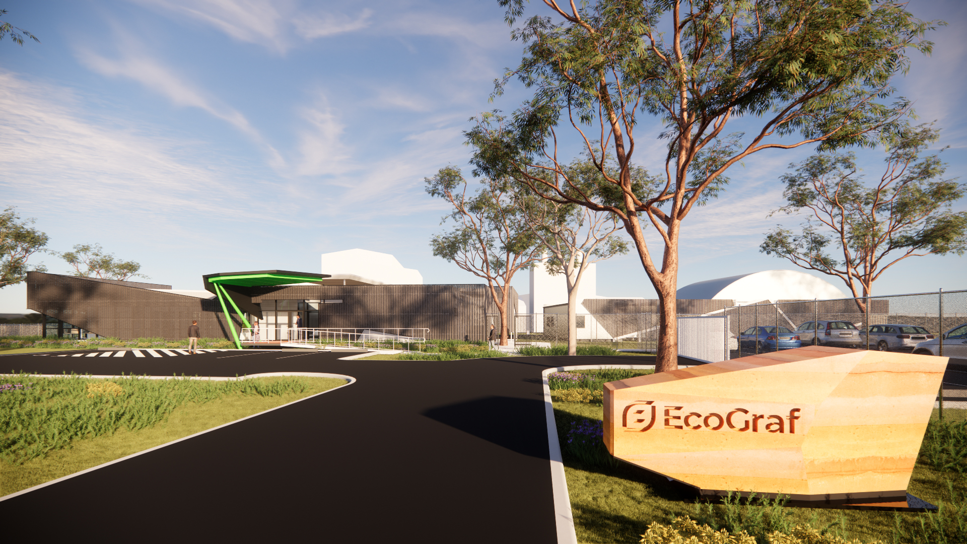 A render of the Ecograf facility