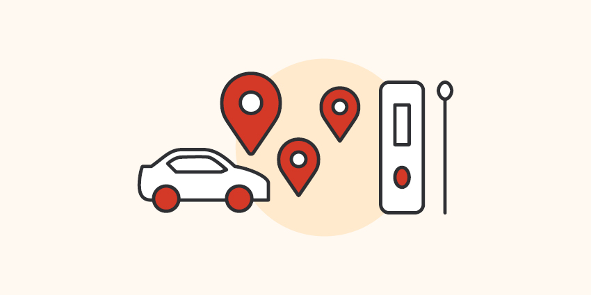 A graphic showing locations for RAT tests