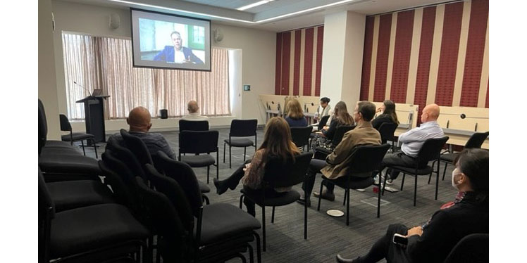 Albert Facey House staff watching documentary