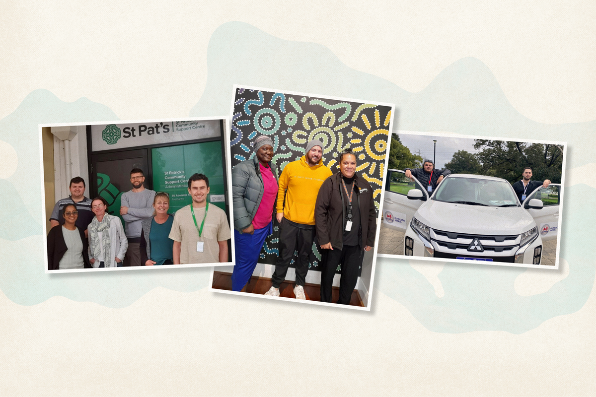 Members of the Homeless Engagement Assessment Response Team (HEART) from St Patricks Community Support Centre, Wungening Aboriginal Corporation, Uniting WA.