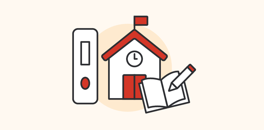 A graphic showing RATs are available for schools