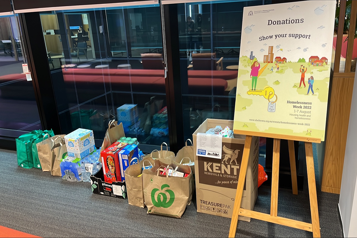 Homelessness Week Donations Box