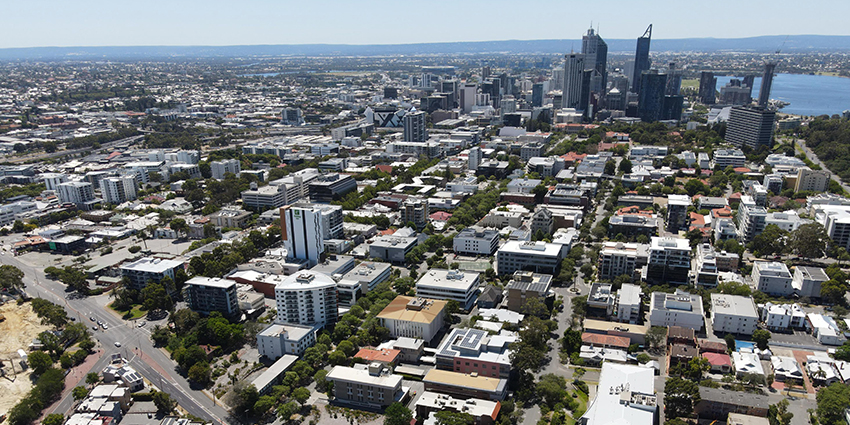 Bird's eye view of Thomas Street