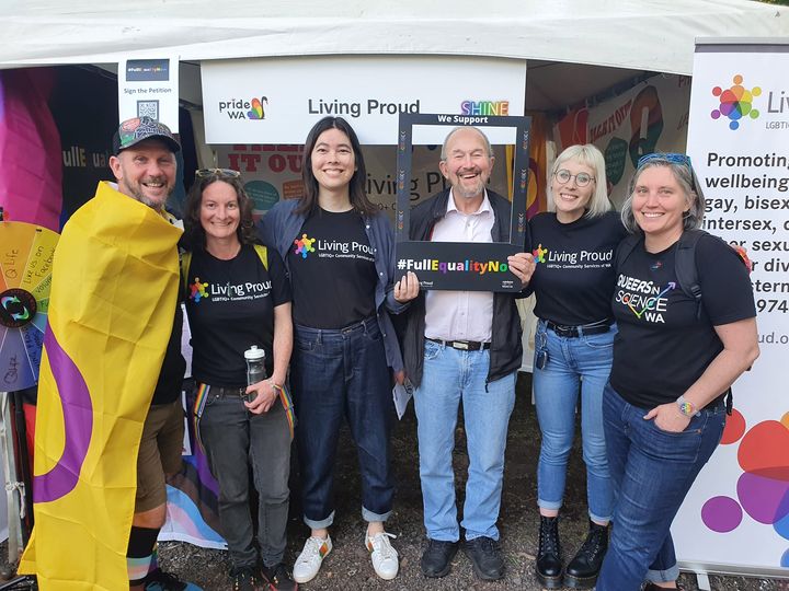 John with Living Proud fair goers