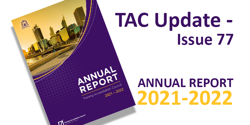 Banner,  Training Accreditation Council Newsletter, Issue 77, Annual Report