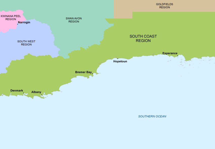 South Coast region map