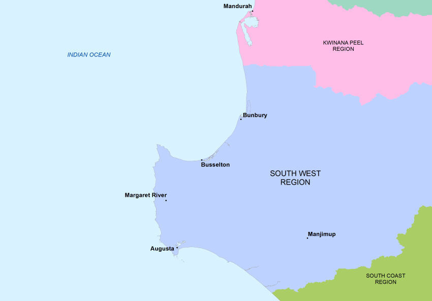 South West region map