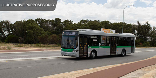 bus driving along the road