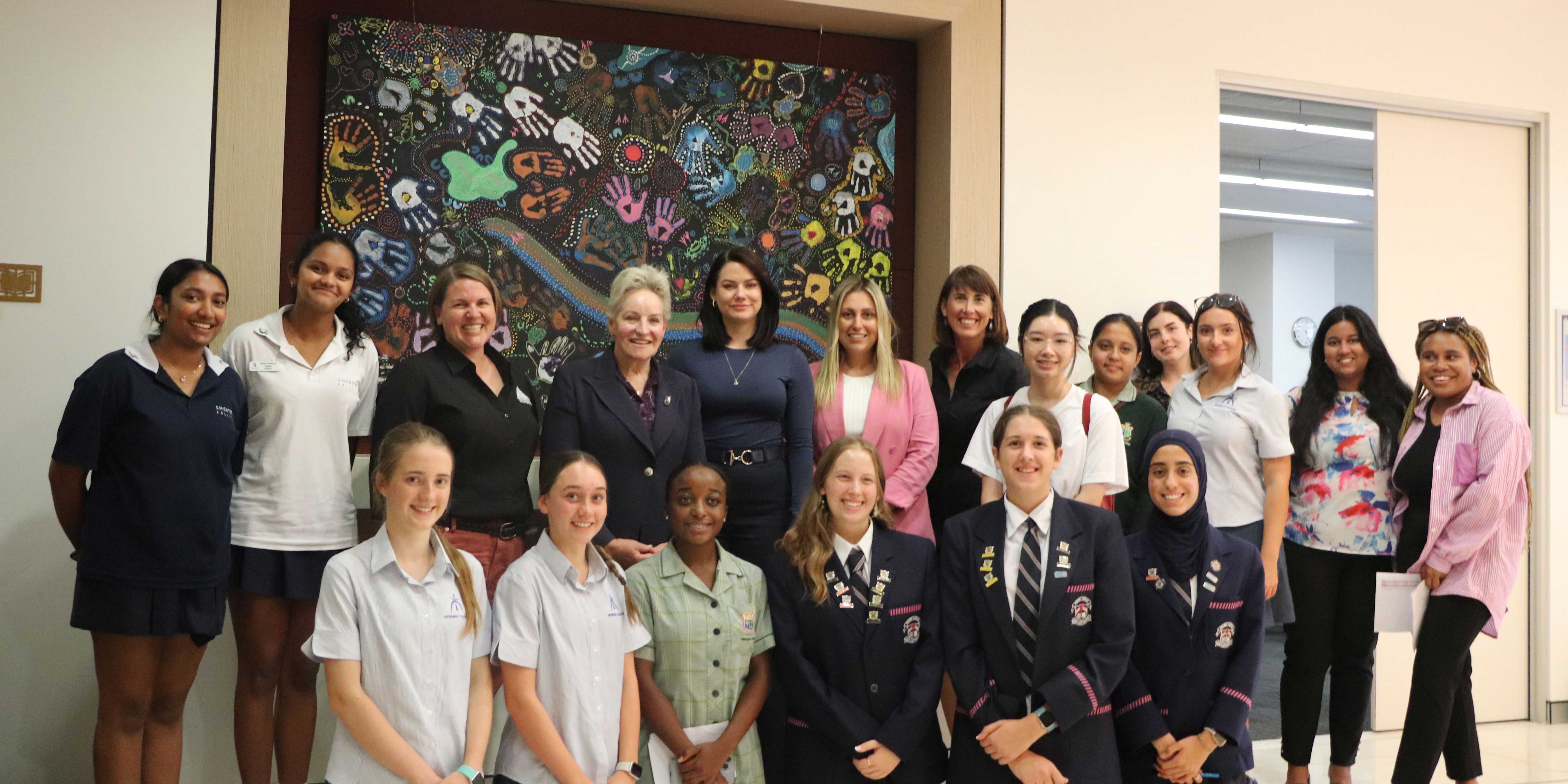 Mentors and mentees together in group shot