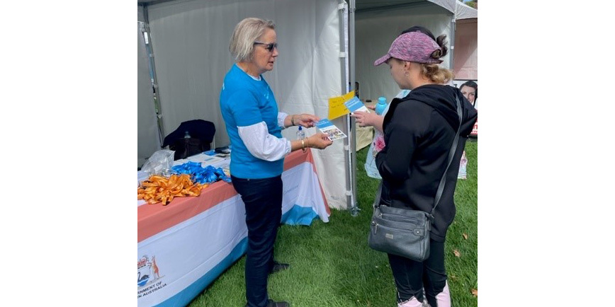 Diana MacTiernan and community members at Pride stall
