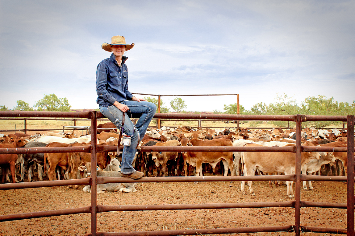 DPIRD development officer Sarah Gwynne on site at northern cattle ranch