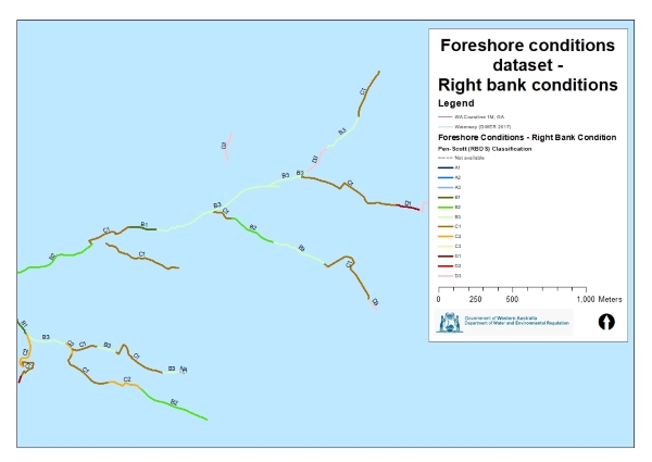 Map of right bank foreshore conditions