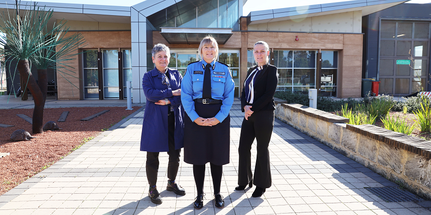 Commissioner for Victims of Crime Kati Kraszlan, Bandyup Women’s Prison Superintendent Andrea Bowen and Gosnells Community Legal Centre Chief Executive Sarah Patterson.