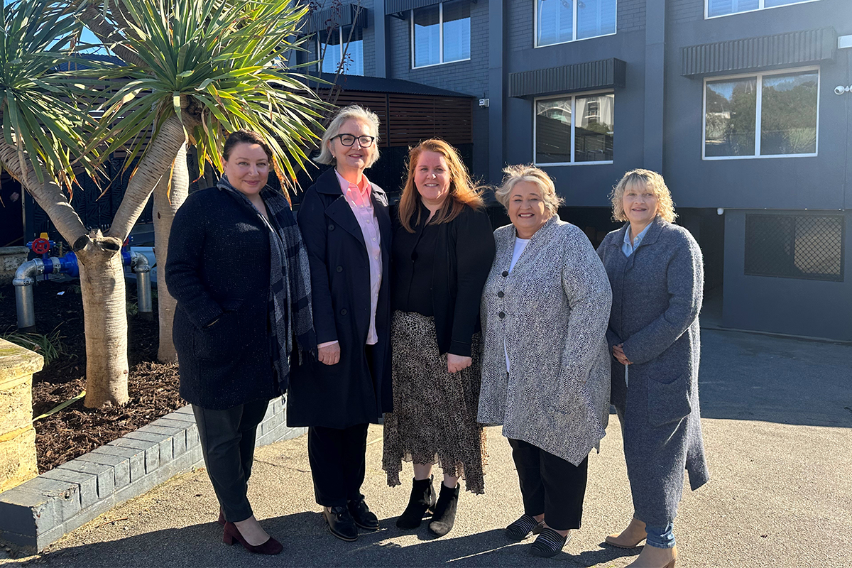 Homelessness team out the front of Murray Street Hotel