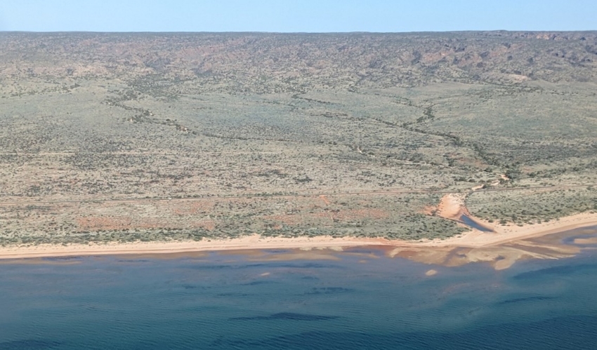 Aerial photo of the Cape Ranges and Exmouth Gulf