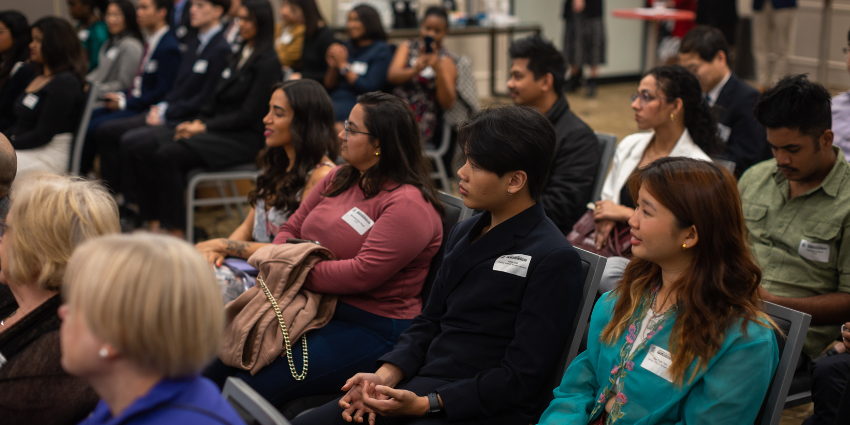 A photograph of the audience that attended the International Student Scholarship awards ceremony