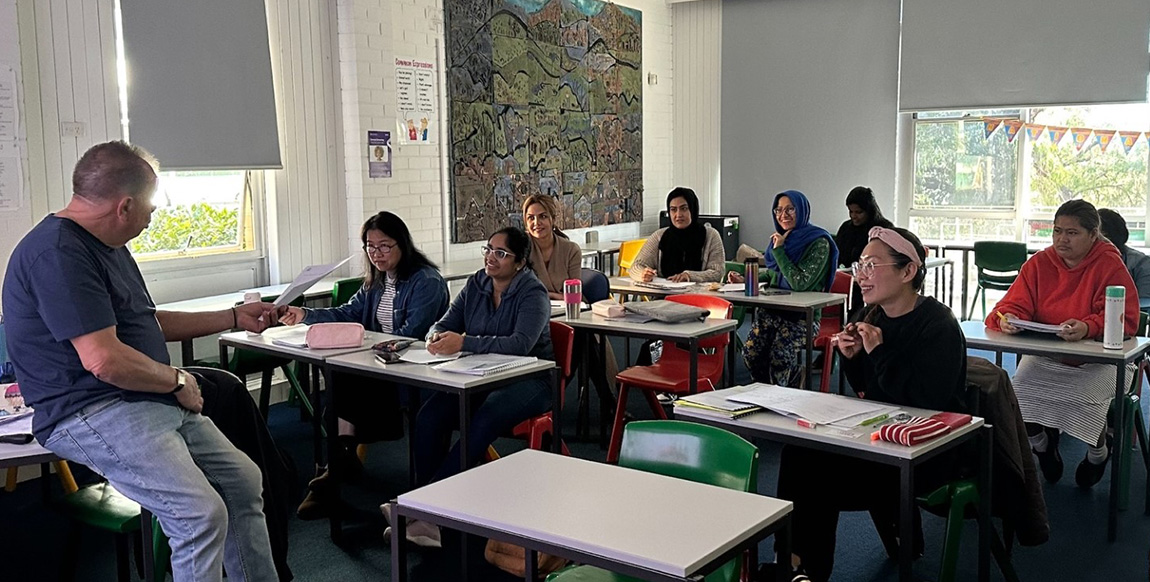 Stephen Goodall training Adult Migrant English Program participants