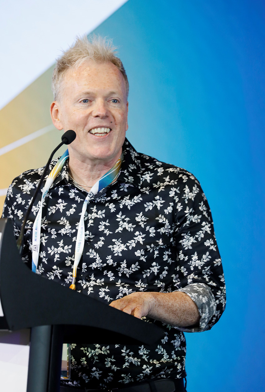 Dr Dean Laplonge giving his presentation