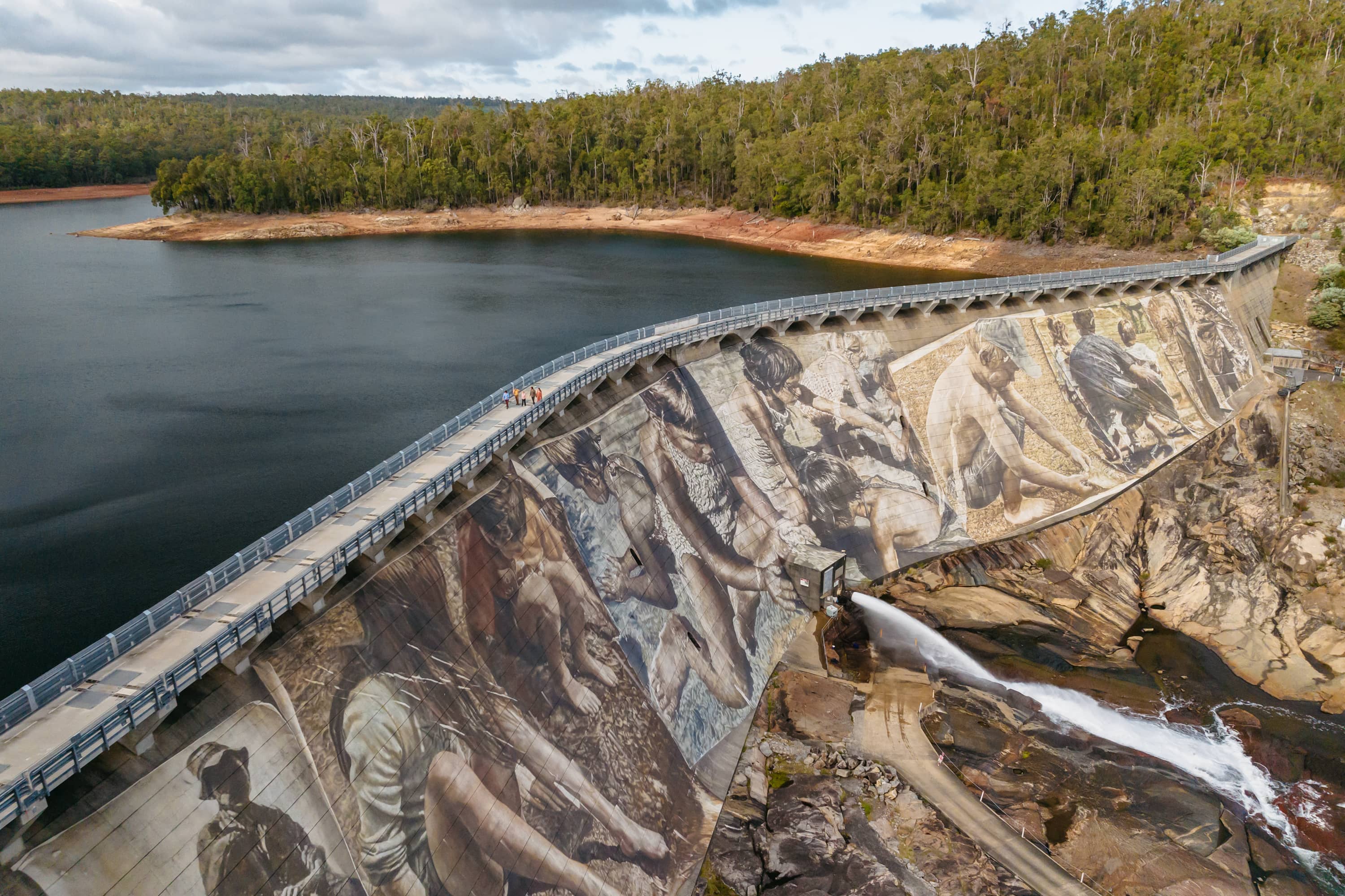 Collie Dam side aerial view