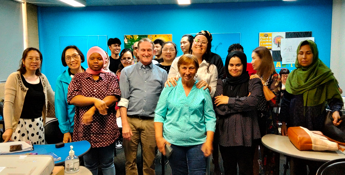 Greg Watson with TAFE students