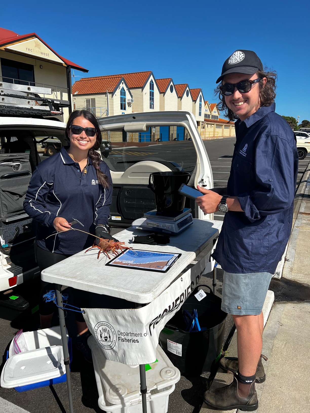 DPIRD researchers doing a WRL boat ramp survey