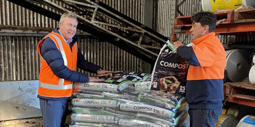 Minister Whitby with WasteSorted infrastructure grant recipient