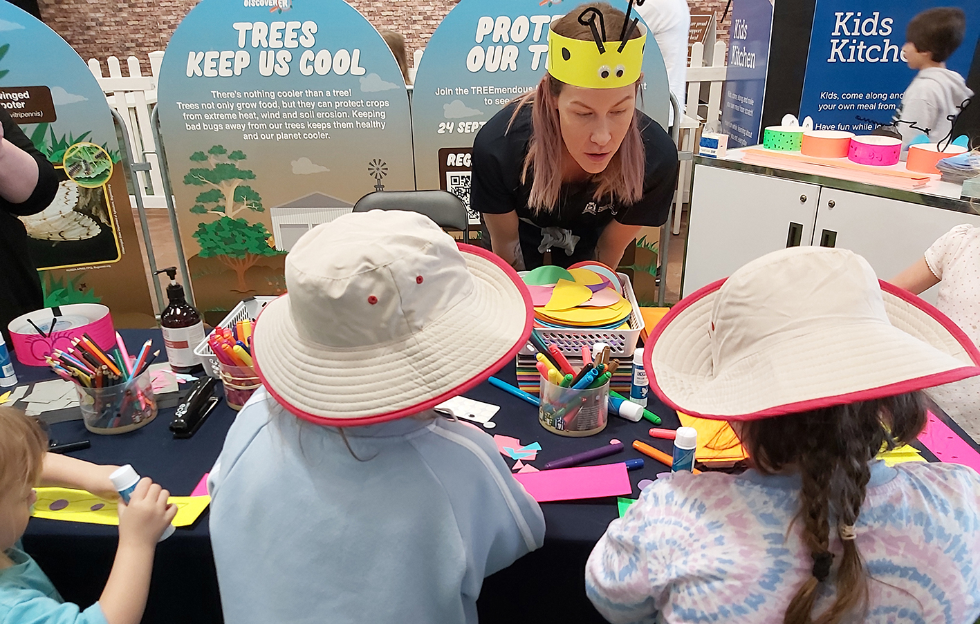 Children learning more about how to be become a garden guardian