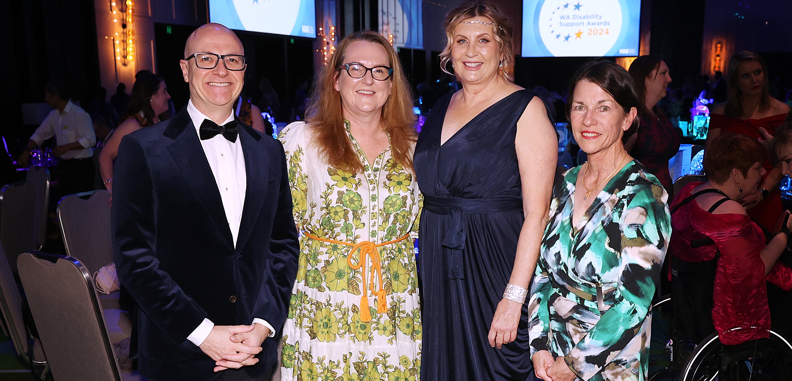 Pictured: Director General Mike Rowe, Dr Katrina Stratton MLA, State Manager NDS Frances Buchanan, and Executive Director Office of Disability Marion Hailes-MacDonald attending the 2024 Disability Support Awards