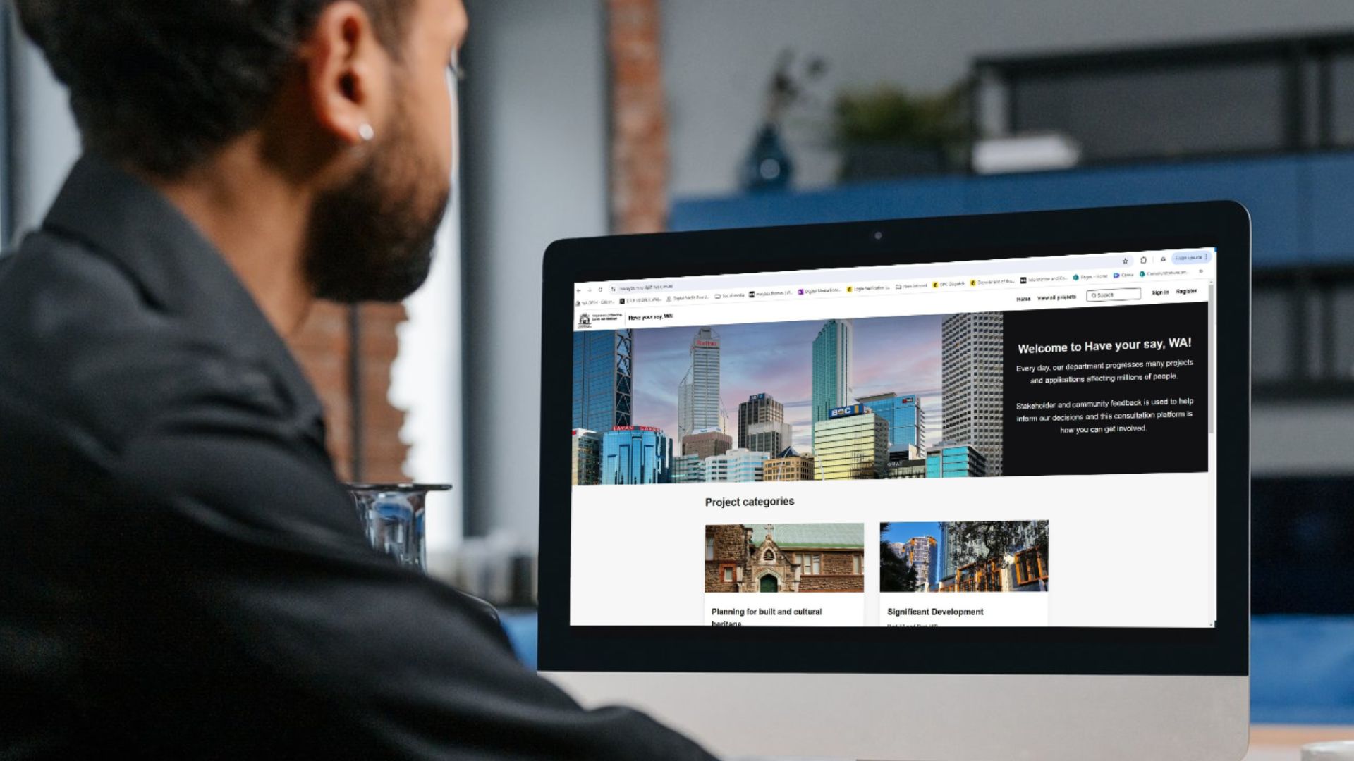 Person looking at computer screen